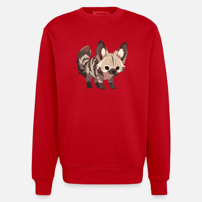Loups d’Aardwolf - Sweat bio épais oversize fabriqué en UE - rouge