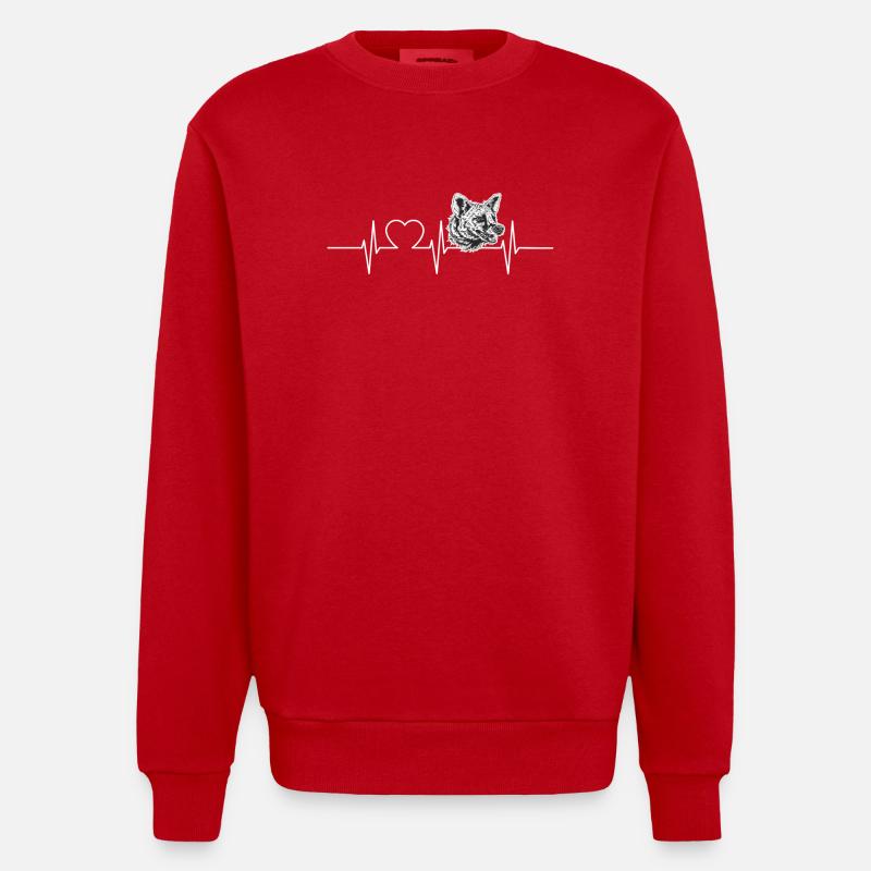 Aardwolves Aardwolf - Heavyweight Oversized Organic Crew Neck Made in EU - red