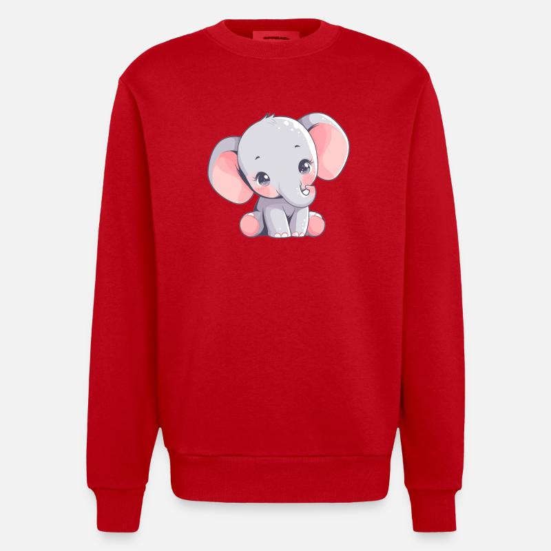 Éléphant Éléphant - Sweat bio épais oversize fabriqué en UE - rouge