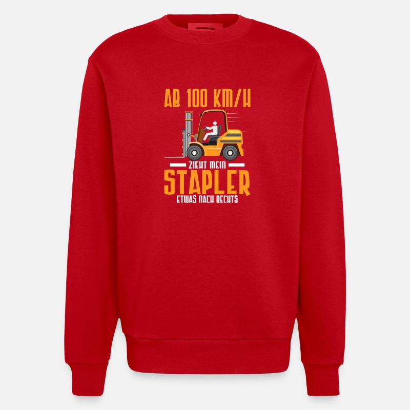 Gabelstaplerfahrer Staplerfahrer Logistker - Heavyweight Oversized Organic Crew Neck Made in EU - Rot