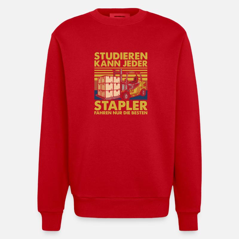 Gabelstaplerfahrer Logistiker Staplerfahrer - Heavyweight Oversized Organic Crew Neck Made in EU - Rot