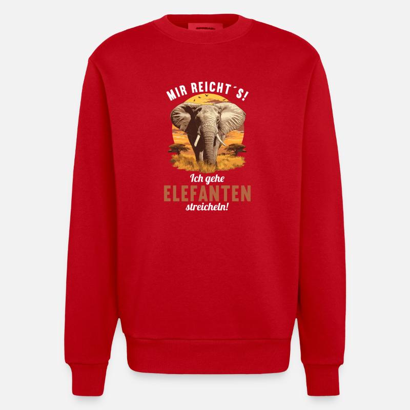 Elephant Elephant - Heavyweight Oversized Organic Crew Neck Made in EU - red