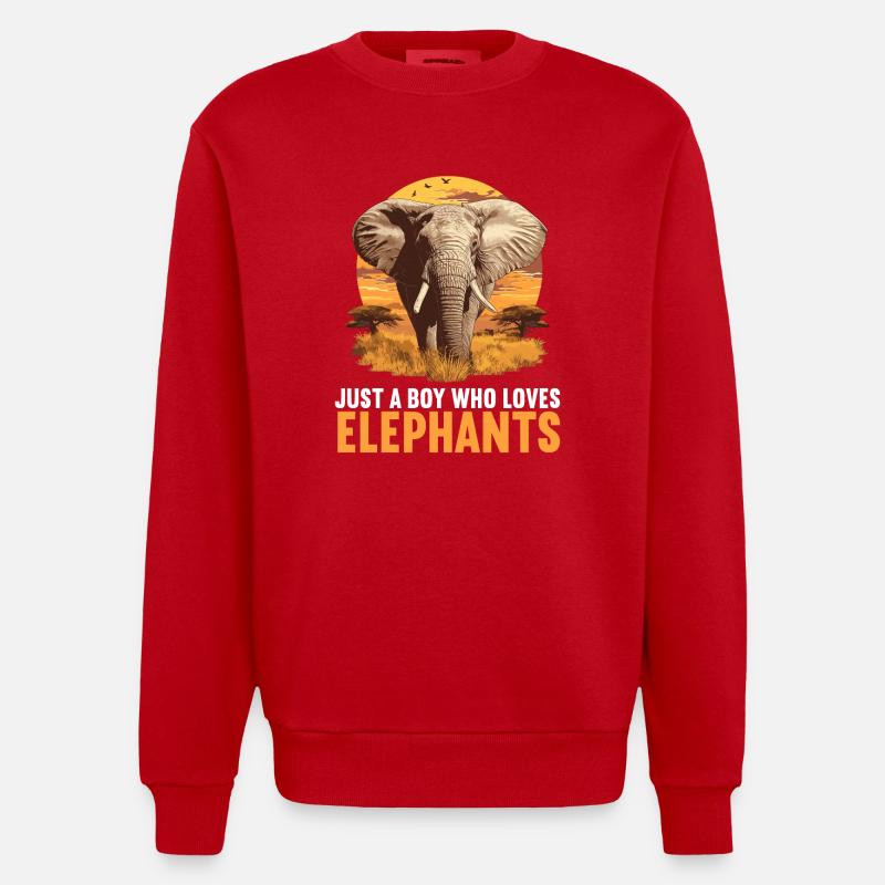 Elefanten Elefant - Heavyweight Oversized Organic Crew Neck Made in EU - Rot
