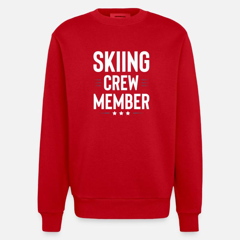 Équipe de ski - Sweat bio épais oversize fabriqué en UE - rouge
