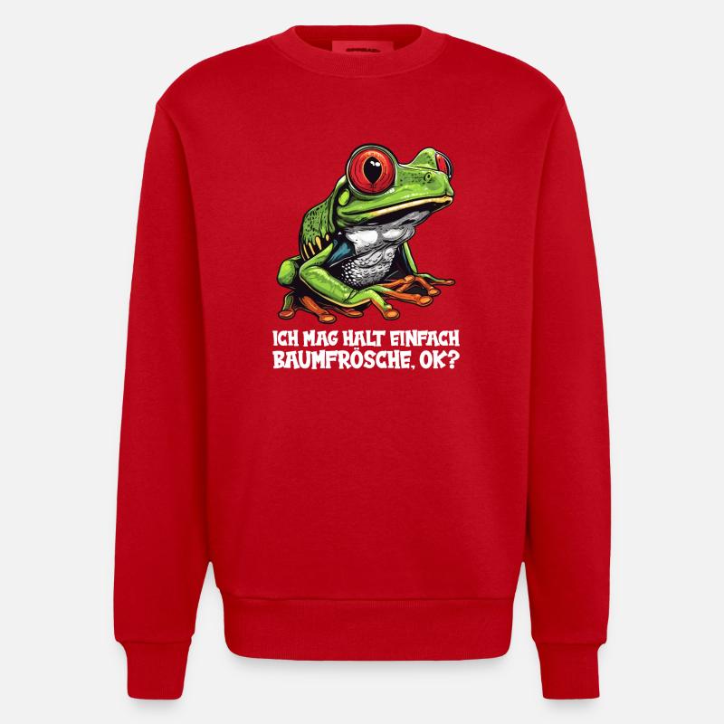Rainette Baumfrösche Baumfrosch - Sweat bio épais oversize fabriqué en UE - rouge