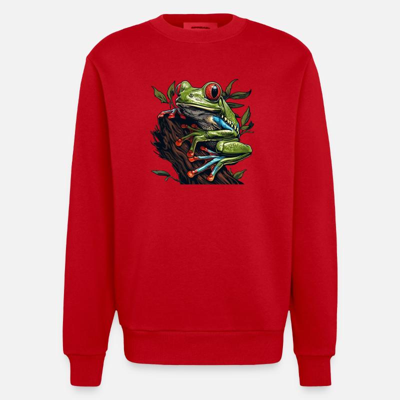 Rainette Baumfrösche Baumfrosch - Sweat bio épais oversize fabriqué en UE - rouge