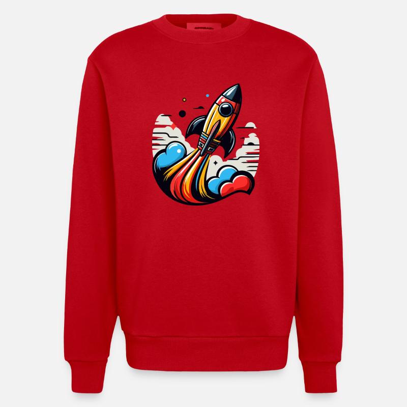 FUSÉE - Sweat bio épais oversize fabriqué en UE - rouge