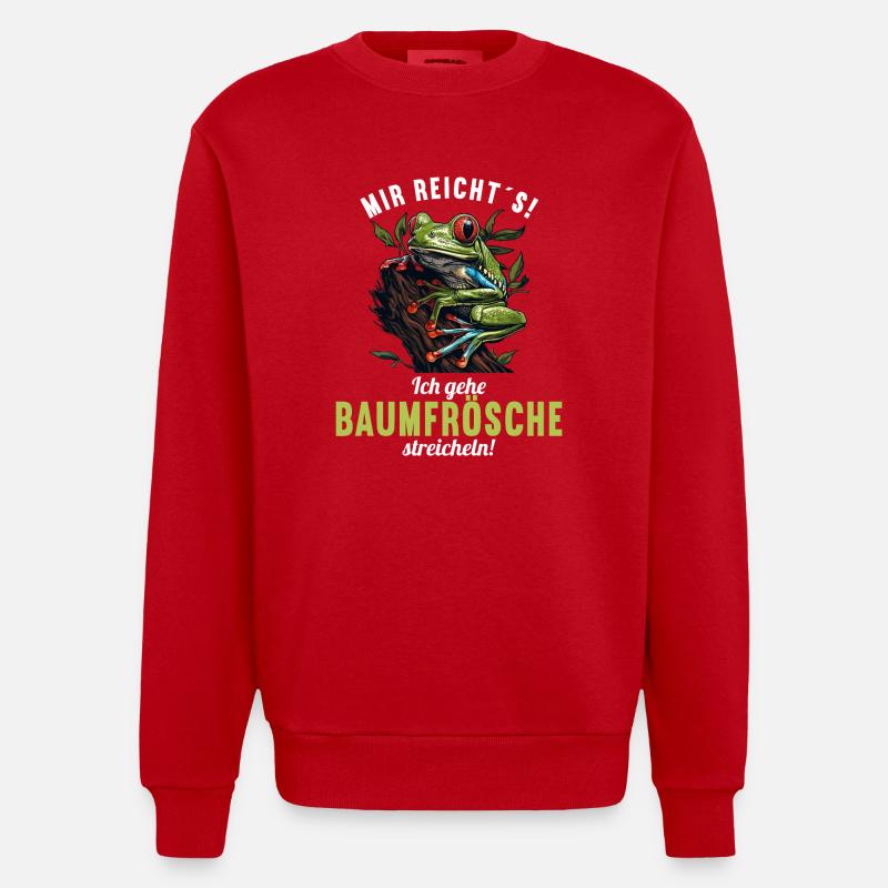 Rainette Baumfrösche Baumfrosch - Sweat bio épais oversize fabriqué en UE - rouge