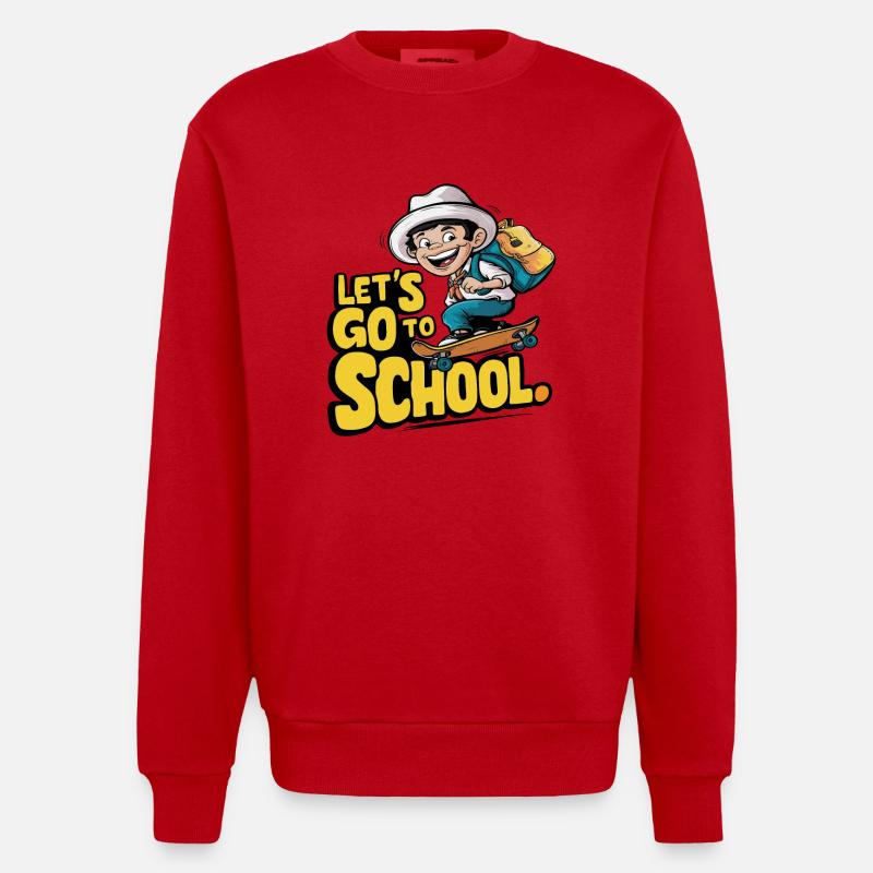 ALLONS À L’ÉCOLE - Sweat bio épais oversize fabriqué en UE - rouge