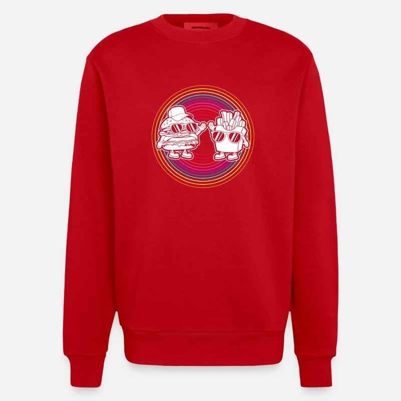 Burger au fromage - Sweat bio épais oversize fabriqué en UE - rouge