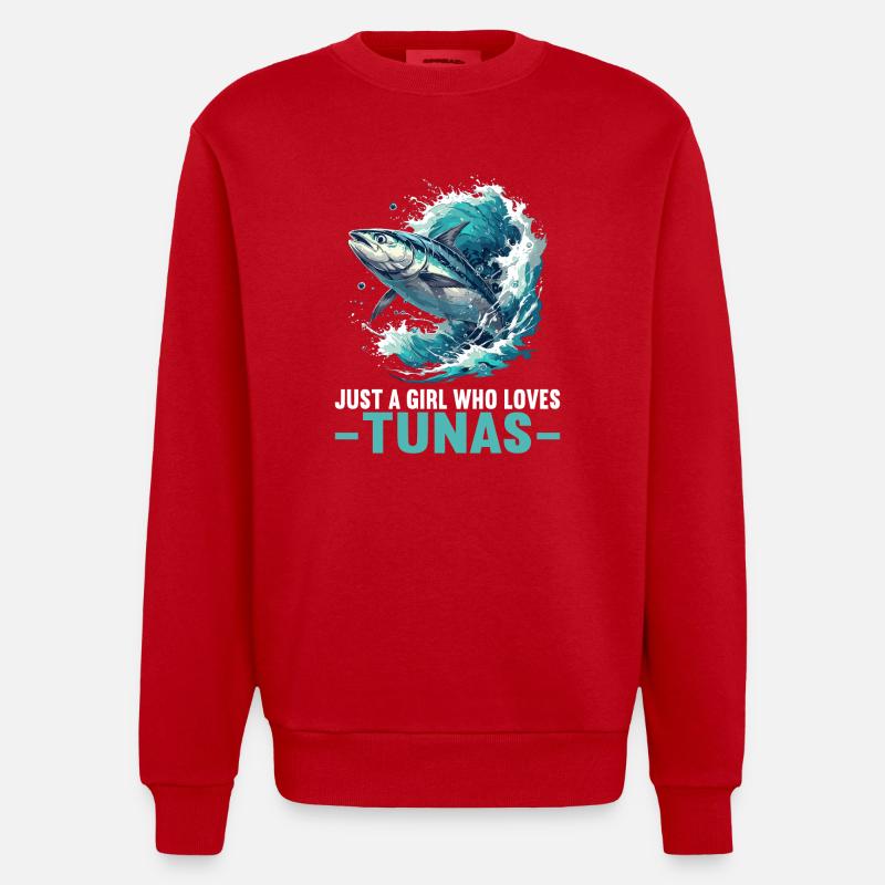 Thon Thunfische Thunfisch - Sweat bio épais oversize fabriqué en UE - rouge