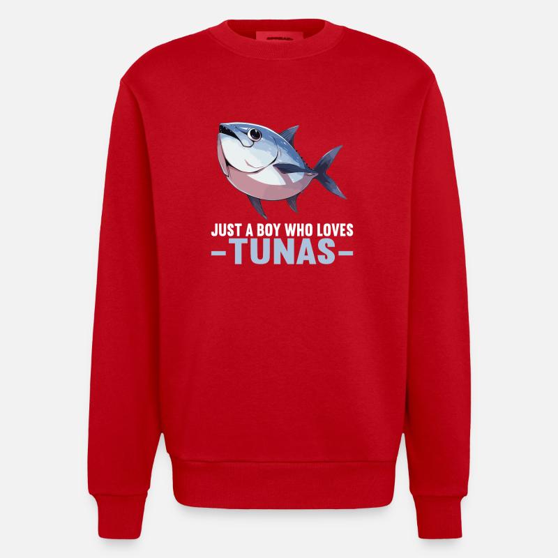 Thon Thunfische Thunfisch - Sweat bio épais oversize fabriqué en UE - rouge