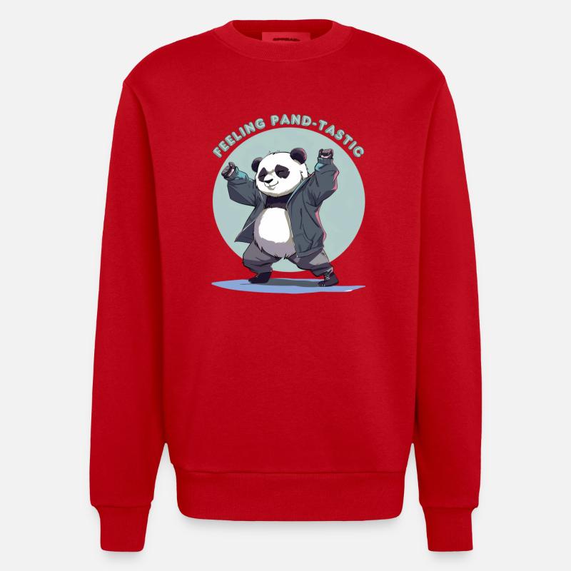 Se sentir pandastique - Sweat bio épais oversize fabriqué en UE - rouge