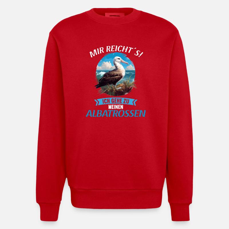 Albatross Albatrosse Albatros - Sweat bio épais oversize fabriqué en UE - rouge