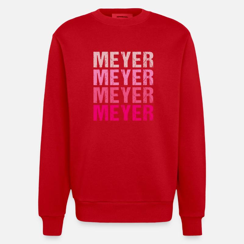 Meyer Familienname Team Retro Geschenkidee - Heavyweight Oversized Organic Crew Neck Made in EU - Rot