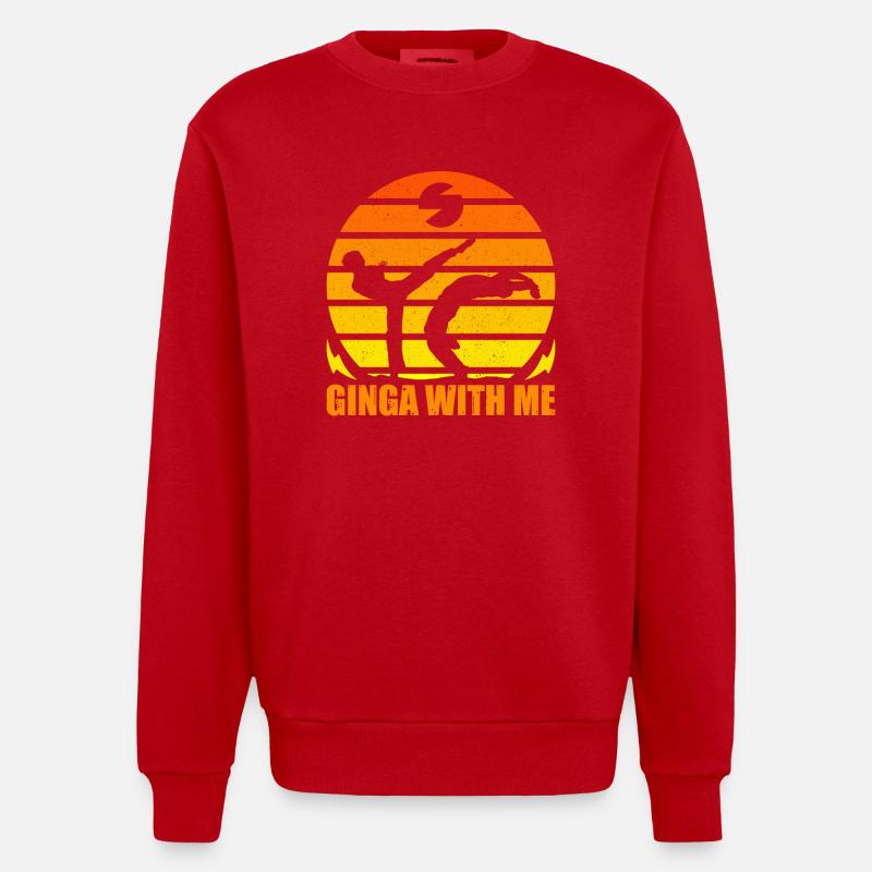 Capoeira ginga avec moi - Sweat bio épais oversize fabriqué en UE - rouge