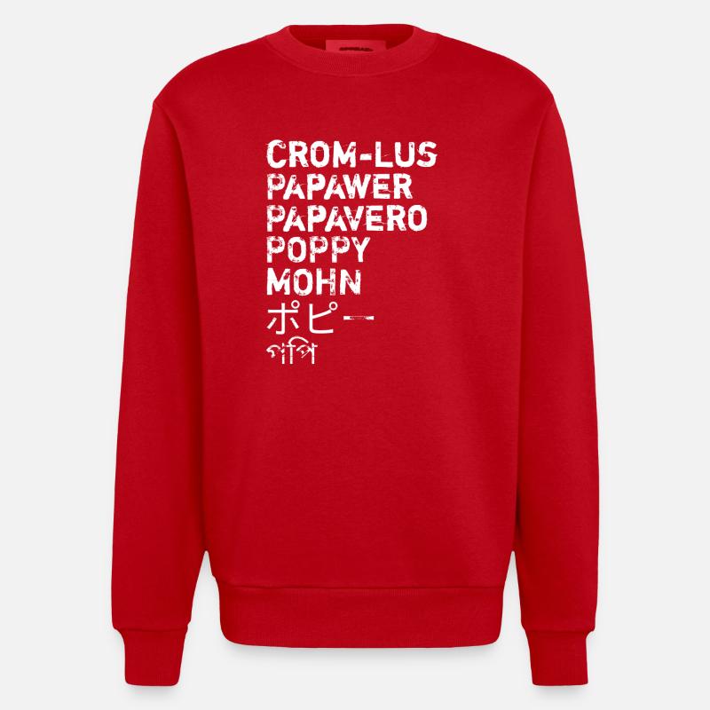 Mohn - Heavyweight Oversized Organic Crew Neck Made in EU - Rot
