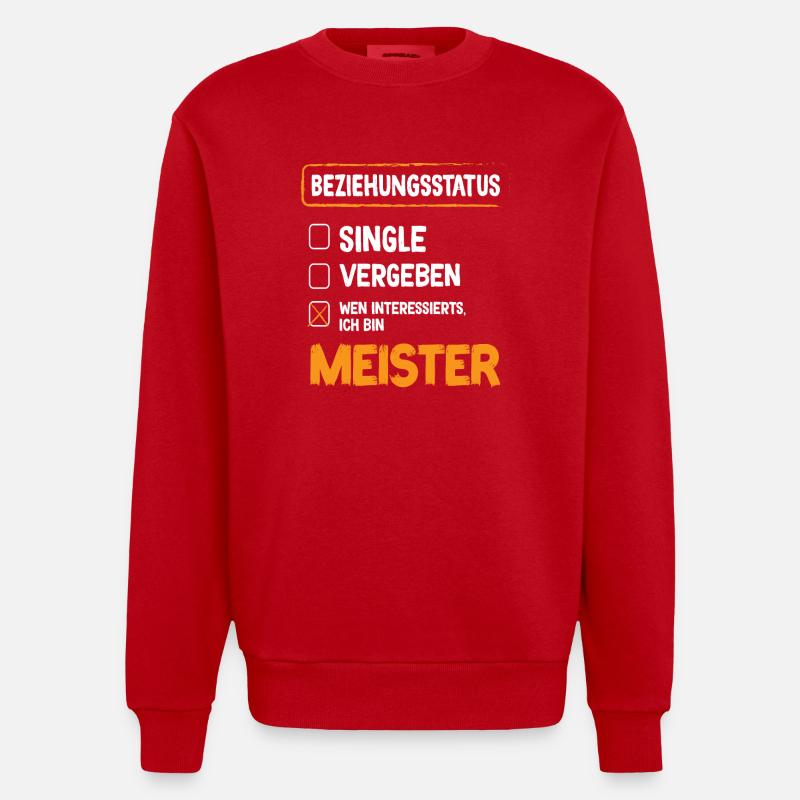 Master Relationship Status Master Craft - Heavyweight Oversized Organic Crew Neck Made in EU - red