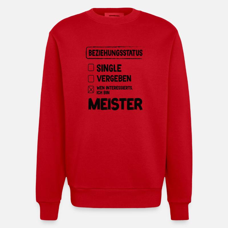Master Relationship Status Master Craft - Heavyweight Oversized Organic Crew Neck Made in EU - red