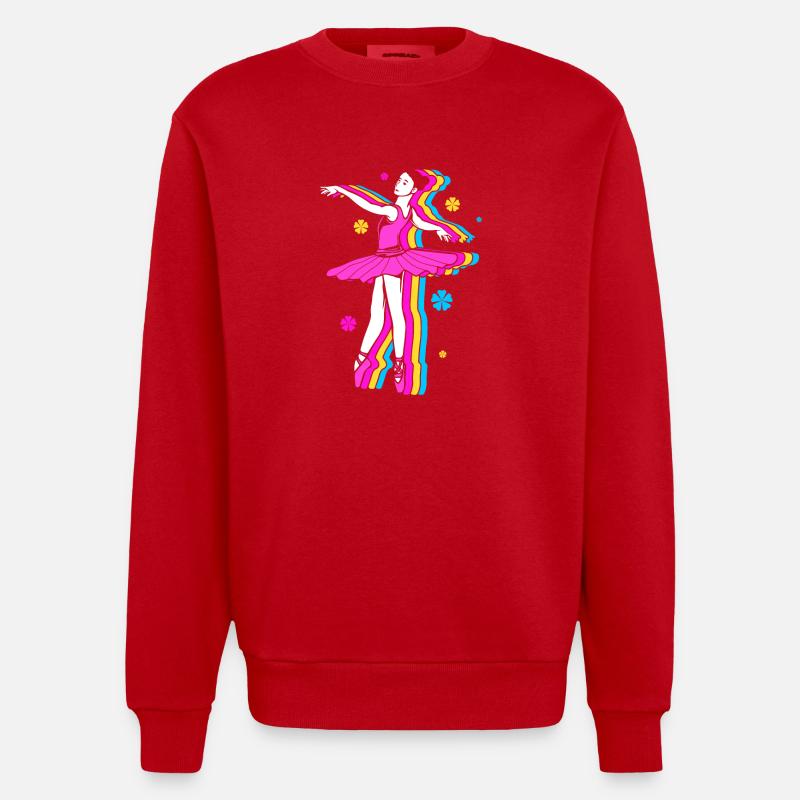 Danseuse de ballet - Sweat bio épais oversize fabriqué en UE - rouge