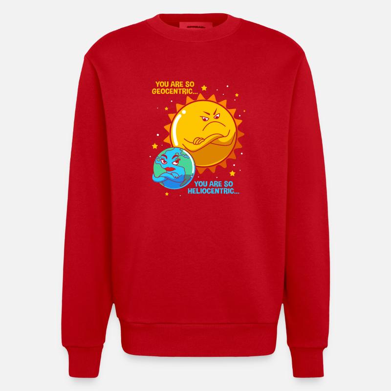 Sonnensystem Universum - Heavyweight Oversized Organic Crew Neck Made in EU - Rot