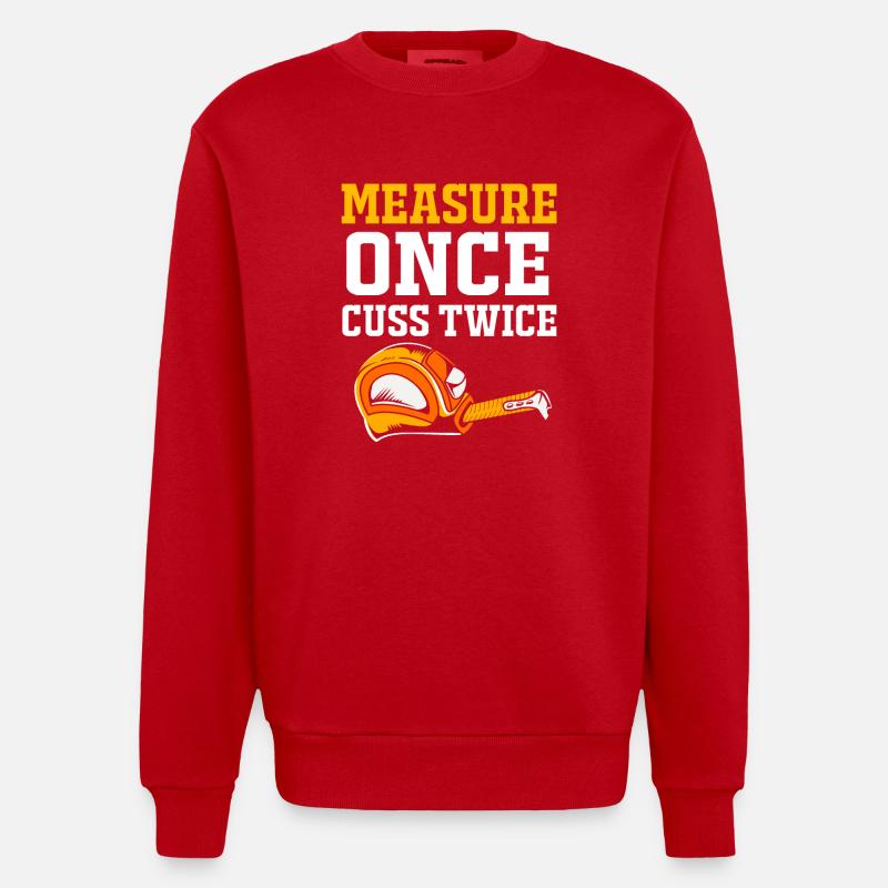 Chantier de construction - Sweat bio épais oversize fabriqué en UE - rouge