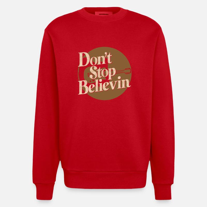 N’ARRÊTEZ PAS DE CROIRE - Sweat bio épais oversize fabriqué en UE - rouge