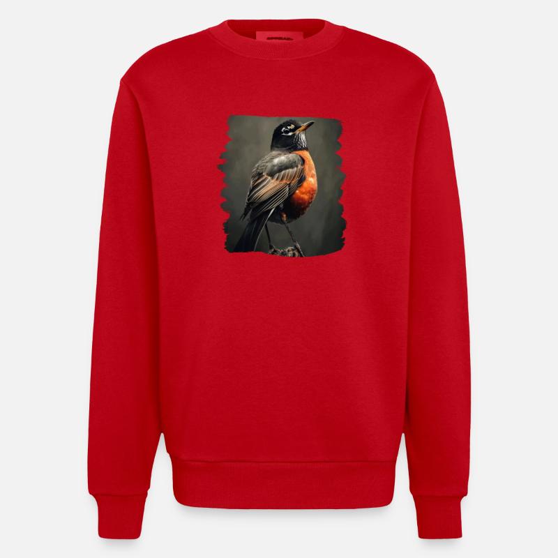 Robin Rotkehlchen - Sweat bio épais oversize fabriqué en UE - rouge