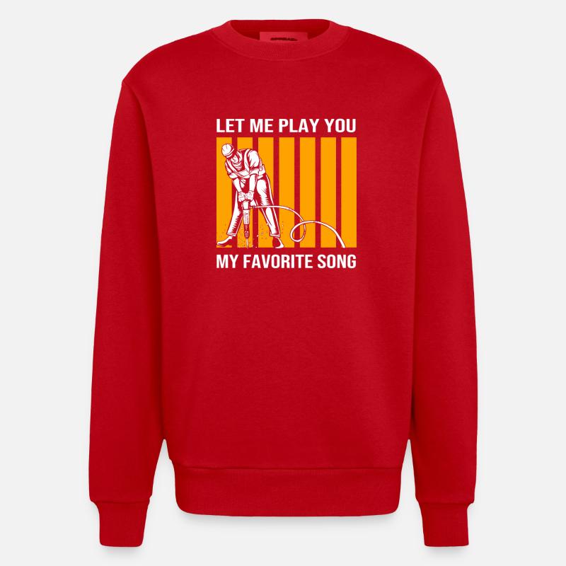 Chantier de construction - Sweat bio épais oversize fabriqué en UE - rouge