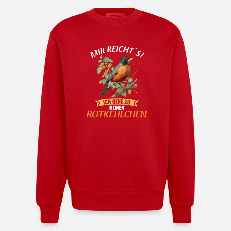 Robin Rotkehlchen - Sweat bio épais oversize fabriqué en UE - rouge