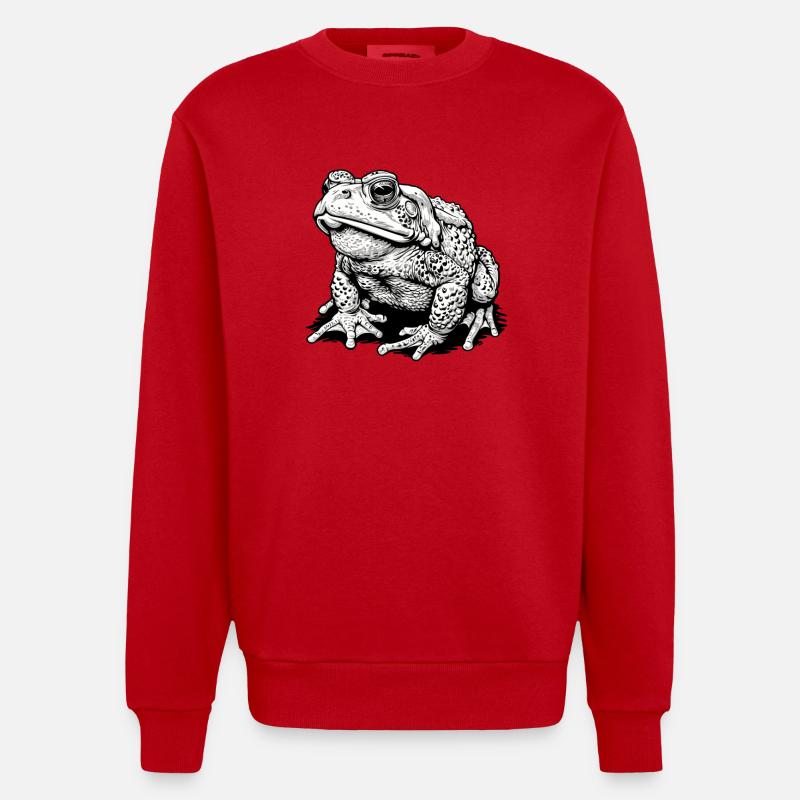Toad Kröten Kröte - Heavyweight Oversized Organic Crew Neck Made in EU - Rot