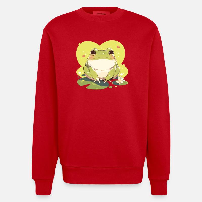 Toad Toads Toad - Heavyweight Oversized Organic Crew Neck Made in EU - red