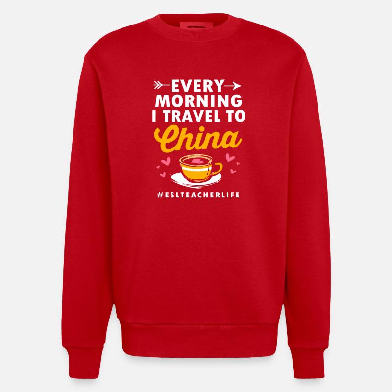 Englischlehrerin Englisch Lehrer - Heavyweight Oversized Organic Crew Neck Made in EU - Rot