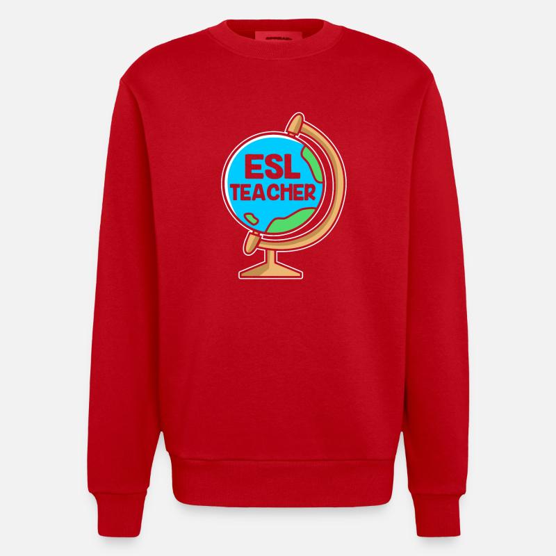 Professeur d’anglais Professeur d’anglais - Sweat bio épais oversize fabriqué en UE - rouge