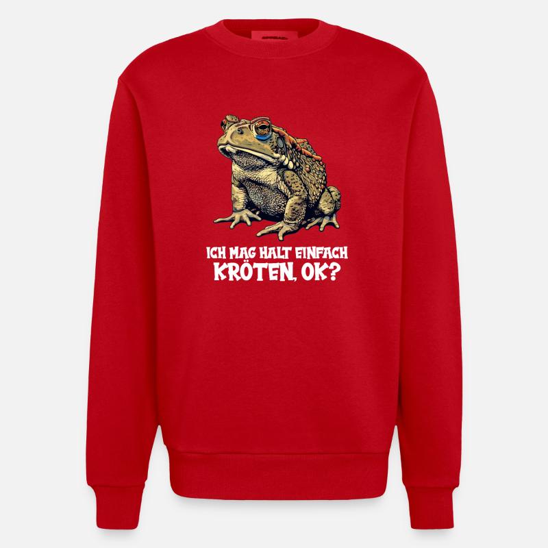 Toad Kröten Kröte - Heavyweight Oversized Organic Crew Neck Made in EU - Rot