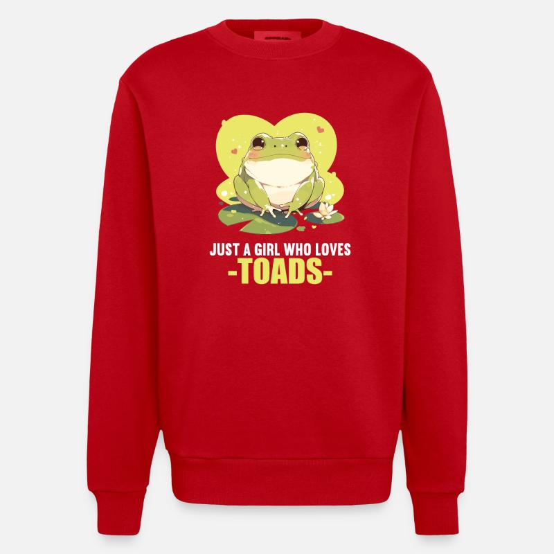 Toad Kröten Kröte - Heavyweight Oversized Organic Crew Neck Made in EU - Rot