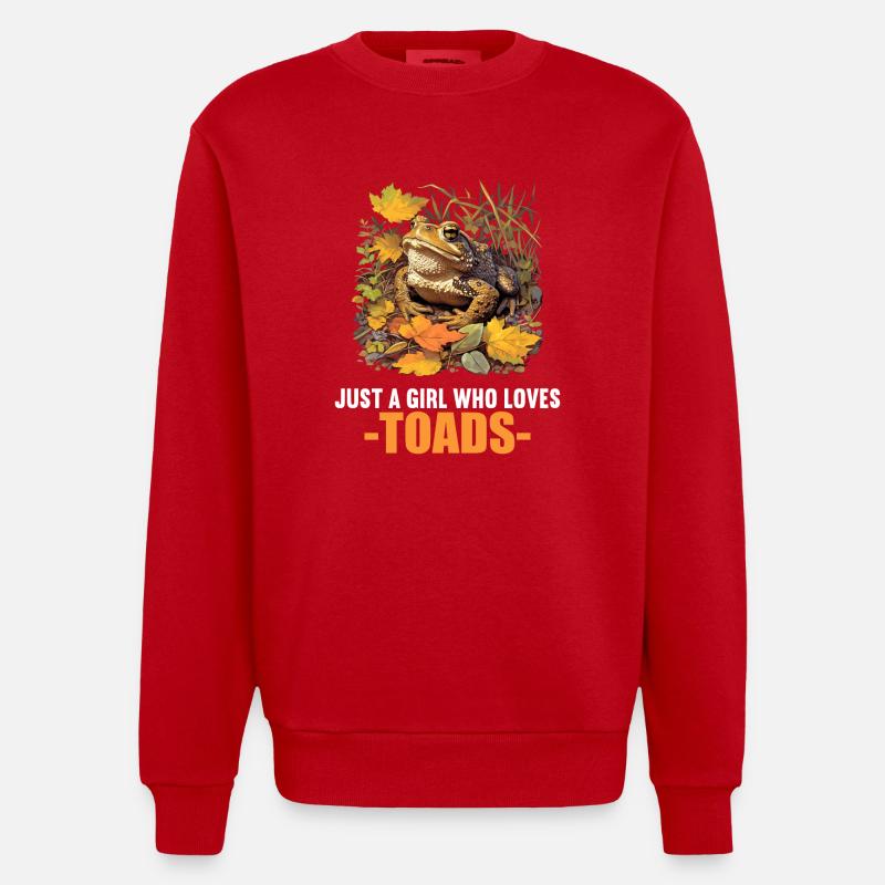 Toad Kröten Kröte - Heavyweight Oversized Organic Crew Neck Made in EU - Rot
