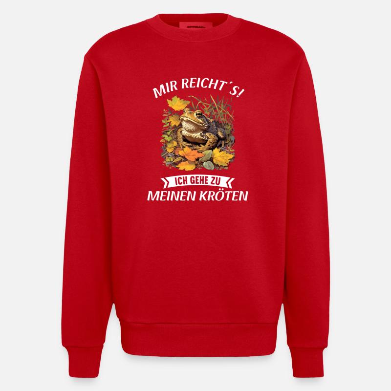Toad Kröten Kröte - Heavyweight Oversized Organic Crew Neck Made in EU - Rot