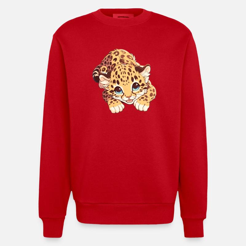 Léopard de l’Amour Amurleoparden Amurleopard - Sweat bio épais oversize fabriqué en UE - rouge