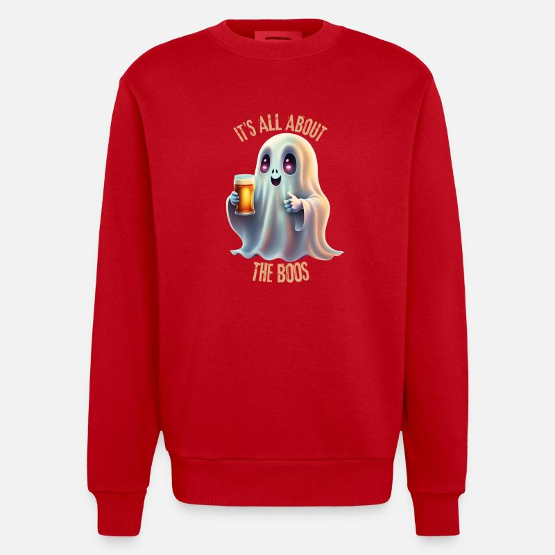Halloween-Geist. - Heavyweight Oversized Organic Crew Neck Made in EU - Rot