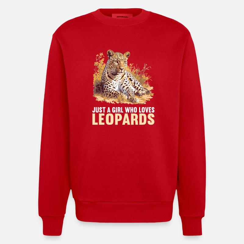 Léopard léopard - Sweat bio épais oversize fabriqué en UE - rouge