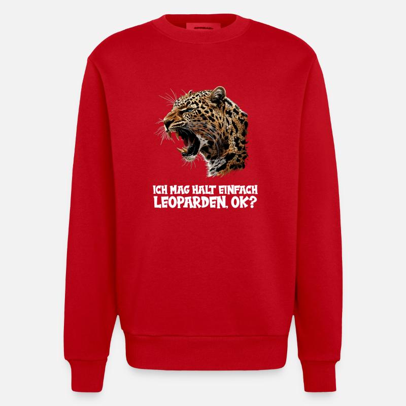 Léopard léopard - Sweat bio épais oversize fabriqué en UE - rouge