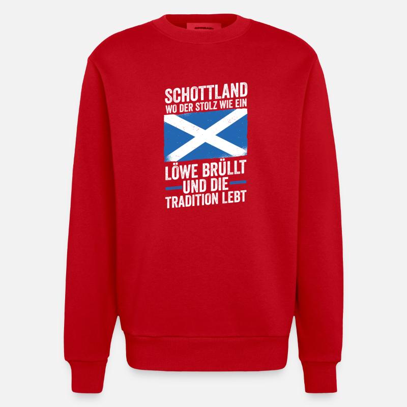 Ecossais Ecosse Ecosse Ecosse - Sweat bio épais oversize fabriqué en UE - rouge