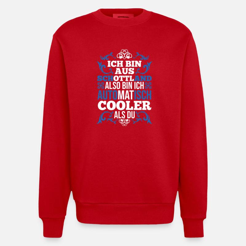 Ecossais Ecosse Ecosse Ecosse - Sweat bio épais oversize fabriqué en UE - rouge