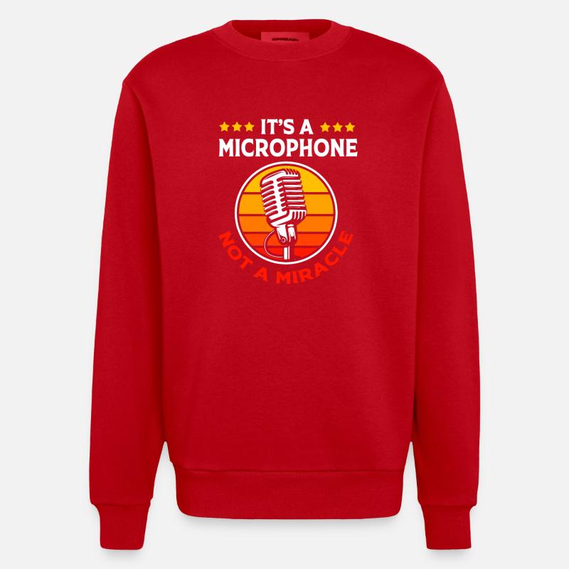 Microphone de karaoké - Sweat bio épais oversize fabriqué en UE - rouge