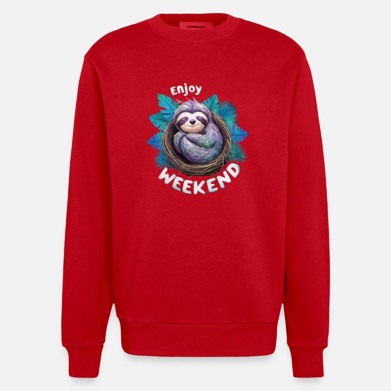 PROFITEZ DU WEEK-END - Sweat bio épais oversize fabriqué en UE - rouge