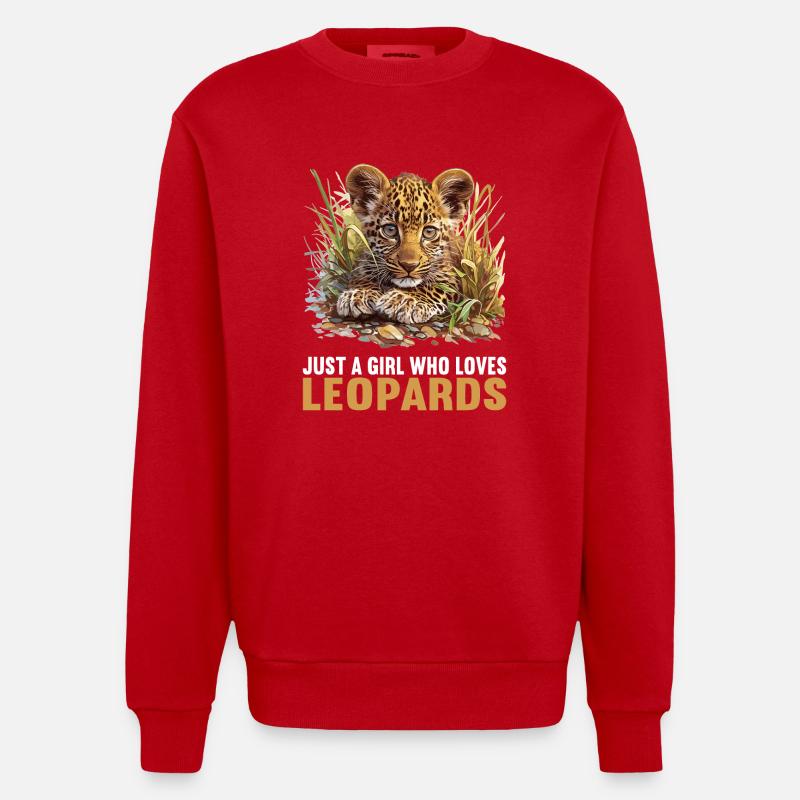 Léopard léopard - Sweat bio épais oversize fabriqué en UE - rouge