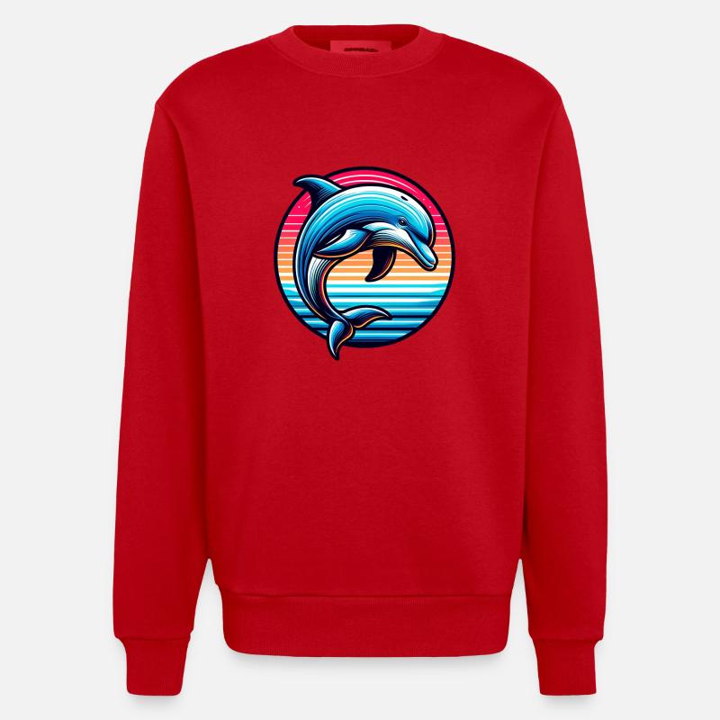 Delfin - Heavyweight Oversized Organic Crew Neck Made in EU - Rot