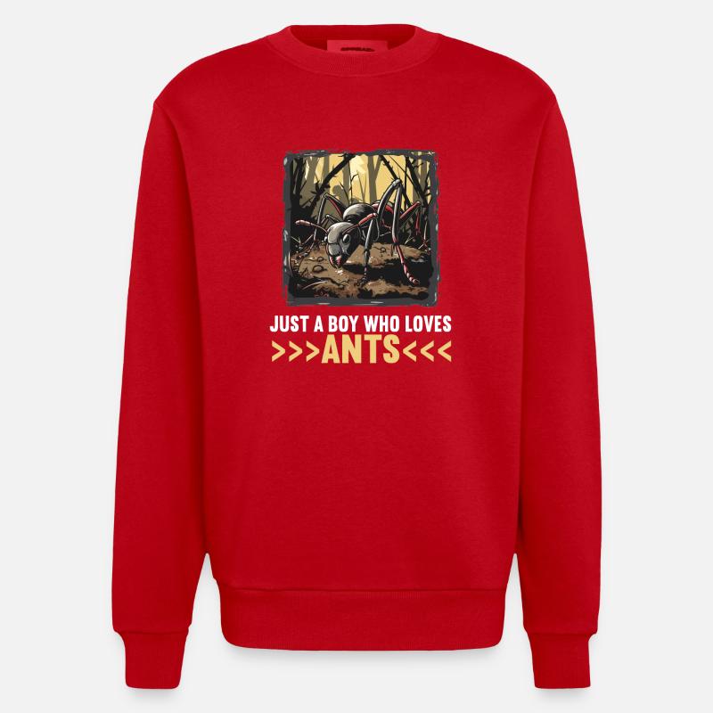 Fourmis fourmis - Sweat bio épais oversize fabriqué en UE - rouge