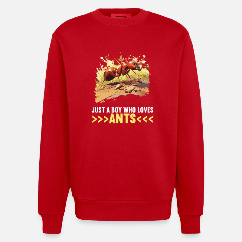 Fourmis fourmis - Sweat bio épais oversize fabriqué en UE - rouge